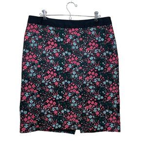 Boden Floral Pencil Skirt - Black, Pink, Blue, Teal Size 12